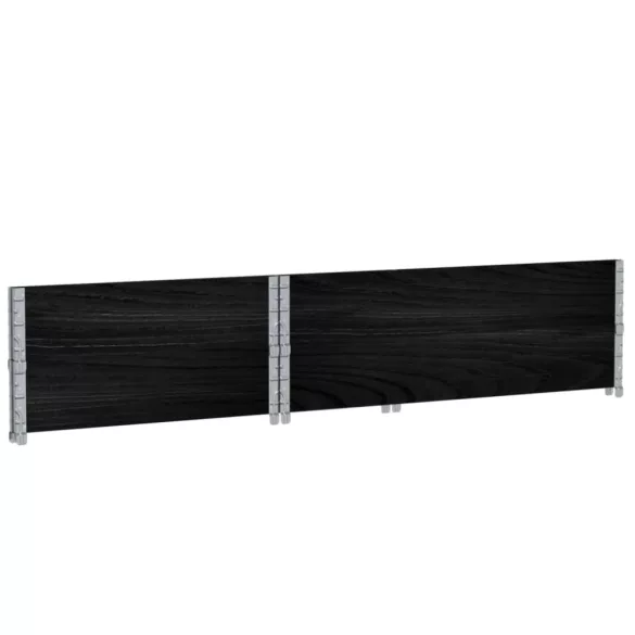 fekete tömör fenyőfa kerti növénytartó 120 x 80 cm