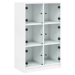fehér szerelt fa magasszekrény ajtókkal 68 x 37 x 109 cm