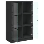 fekete szerelt fa magasszekrény ajtókkal 68 x 37 x 109 cm