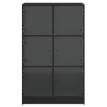 fekete szerelt fa magasszekrény ajtókkal 68 x 37 x 109 cm