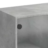 betonszürke szerelt fa magasszekrény ajtókkal 68 x 37 x 109 cm
