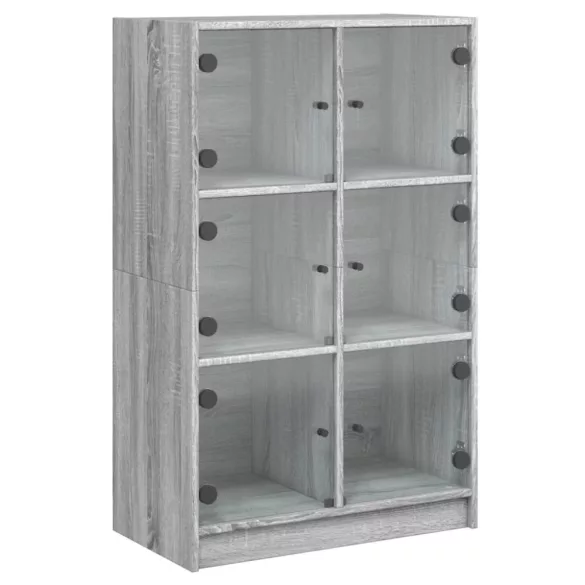 szürke sonoma színű magasszekrény ajtókkal 68 x 37 x 109 cm