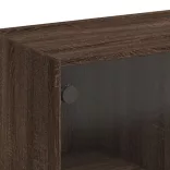 barna tölgyszínű szerelt fa magasszekrény ajtókkal 68x37x109 cm