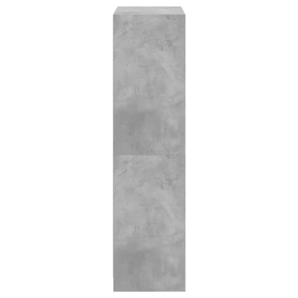 betonszürke szerelt fa magasszekrény ajtókkal 68x37x142 cm