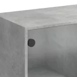 betonszürke szerelt fa magasszekrény ajtókkal 68x37x142 cm