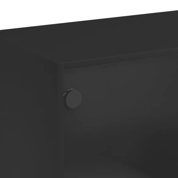 fekete szerelt fa tálalószekrény 102x37x75,5 cm