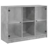 betonszürke szerelt fa tálalószekrény 102x37x75,5 cm