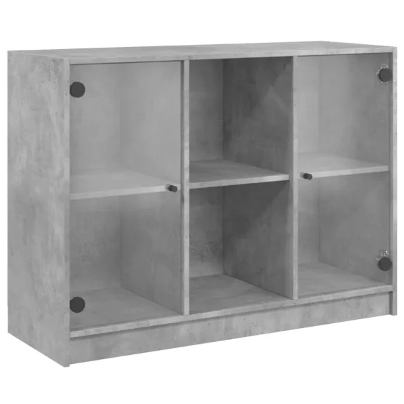 betonszürke szerelt fa tálalószekrény 102x37x75,5 cm