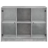 betonszürke szerelt fa tálalószekrény 102x37x75,5 cm