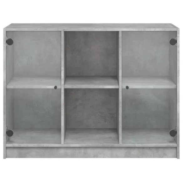 betonszürke szerelt fa tálalószekrény 102x37x75,5 cm