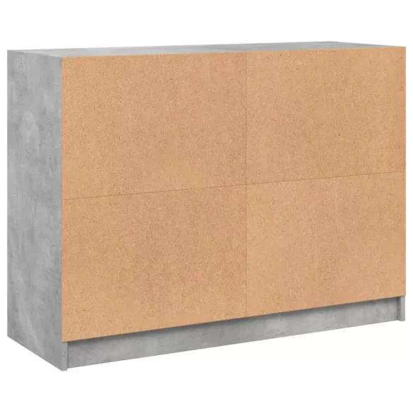 betonszürke szerelt fa tálalószekrény 102x37x75,5 cm