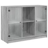 szürke sonoma színű szerelt fa tálalószekrény 102x37x75,5 cm