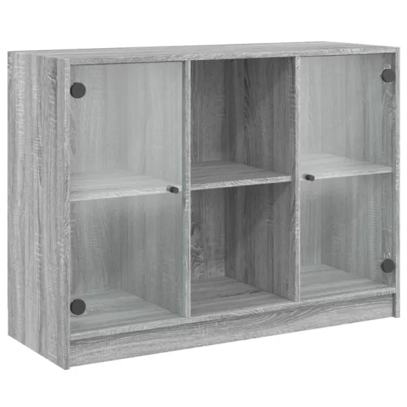 szürke sonoma színű szerelt fa tálalószekrény 102x37x75,5 cm