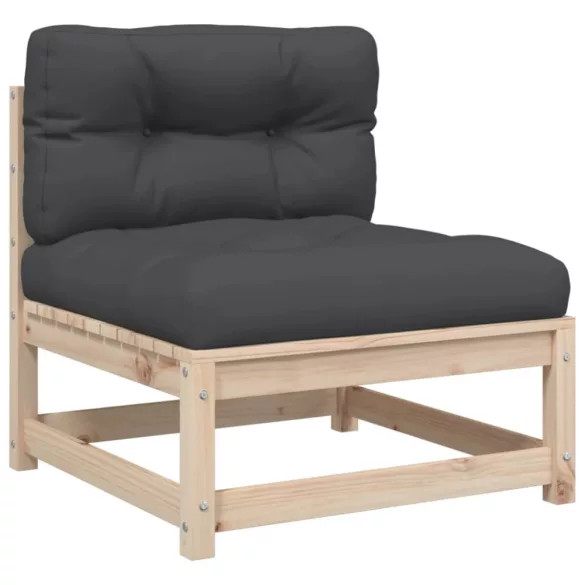 8 részes tömör fenyőfa kerti kanapészett párnákkal