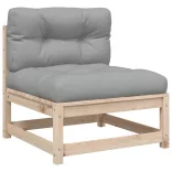 8 részes tömör fenyőfa kerti kanapészett párnákkal