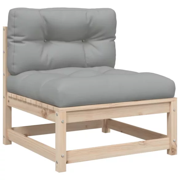 8 részes tömör fenyőfa kerti kanapészett párnákkal