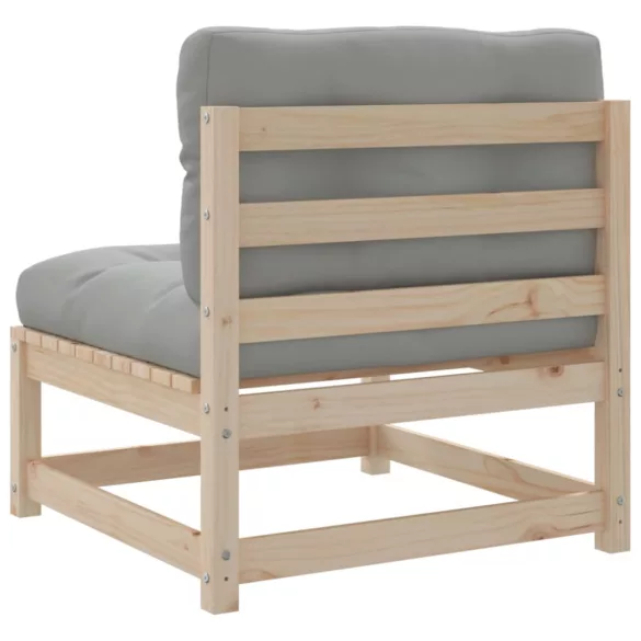 8 részes tömör fenyőfa kerti kanapészett párnákkal