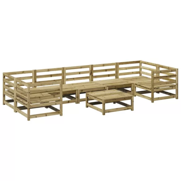 8 részes impregnált fenyőfa kerti kanapészett