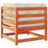 8 részes viaszbarna tömör fenyőfa kerti ülőgarnitúra párnákkal