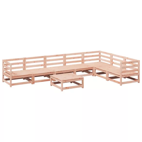 8 részes tömör duglászfenyő kerti kanapészett