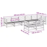 8 részes impregnált fenyőfa kerti kanapészett