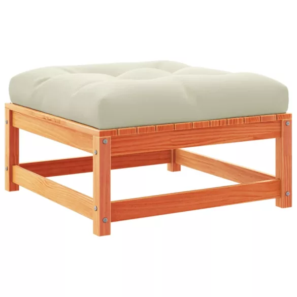 7 részes viaszbarna tömör fenyőfa kerti ülőgarnitúra párnákkal