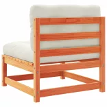 10 részes viaszbarna tömör fenyőfa kerti ülőgarnitúra párnákkal