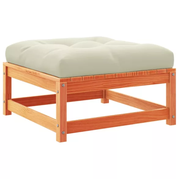 10 részes viaszbarna tömör fenyőfa kerti ülőgarnitúra párnákkal