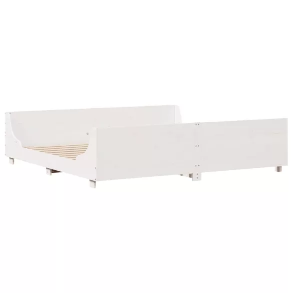 fehér tömör fenyőfa ágy matrac nélkül 200 x 200 cm