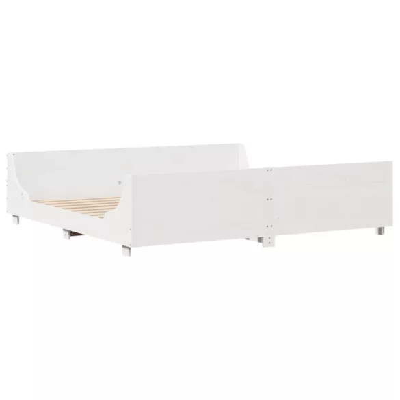 fehér tömör fenyőfa ágy matrac nélkül 200 x 200 cm