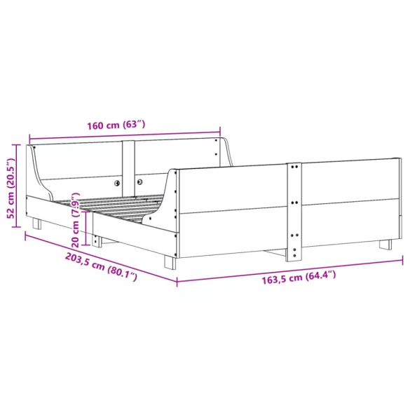 fehér tömör fenyőfa ágy matrac nélkül 160 x 200 cm