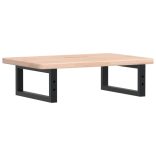 acél és tömör tölgyfa falra szerelhető mosdópolc