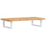 acél és tömör tölgyfa falra szerelhető mosdópolc