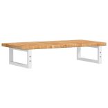 acél és tömör tölgyfa falra szerelhető mosdópolc