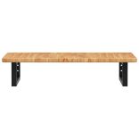 acél és tömör tölgyfa falra szerelhető mosdópolc