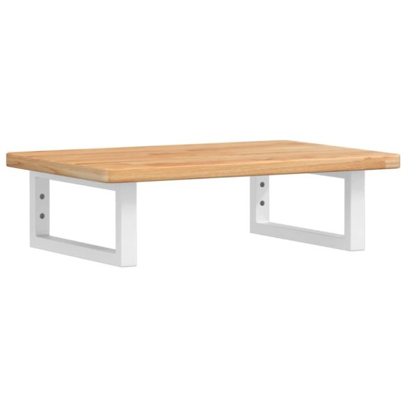 acél és tömör tölgyfa falra szerelhető mosdópolc