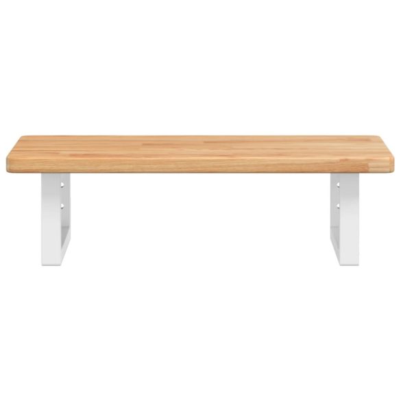 acél és tömör tölgyfa falra szerelhető mosdópolc