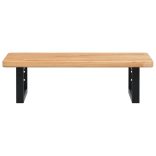 acél és tömör tölgyfa falra szerelhető mosdópolc