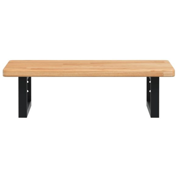 acél és tömör tölgyfa falra szerelhető mosdópolc