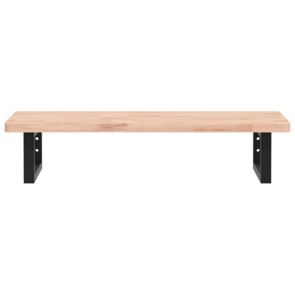 acél és tömör bükkfa falra szerelhető mosdópolc