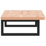 acél és tömör bükkfa falra szerelhető mosdópolc