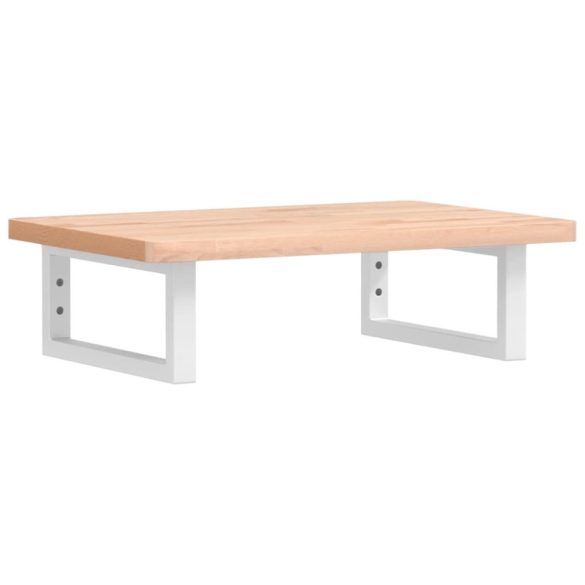 acél és tömör bükkfa falra szerelhető mosdópolc