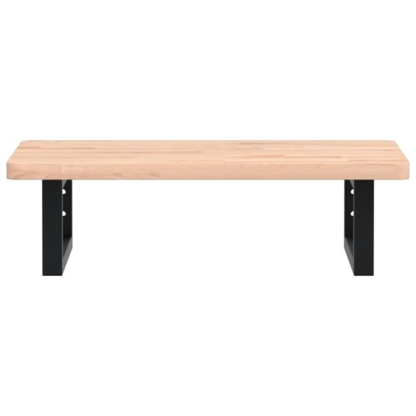 acél és tömör bükkfa falra szerelhető mosdópolc