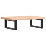 acél és tömör bükkfa falra szerelhető mosdópolc