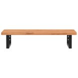 acél és tömör bükkfa falra szerelhető mosdópolc