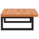 acél és tömör bükkfa falra szerelhető mosdópolc