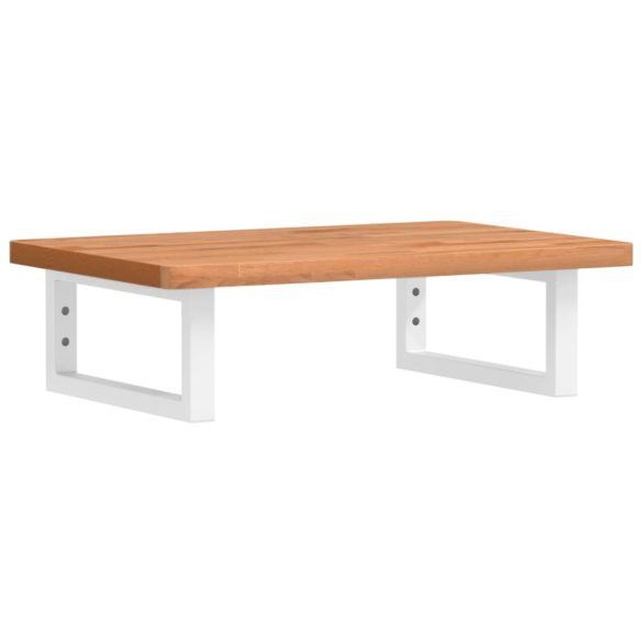 acél és tömör bükkfa falra szerelhető mosdópolc