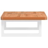 acél és tömör bükkfa falra szerelhető mosdópolc