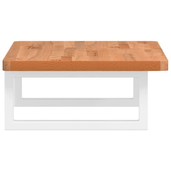 acél és tömör bükkfa falra szerelhető mosdópolc