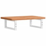 acél és tömör bükkfa falra szerelhető mosdópolc